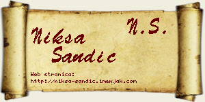 Nikša Sandić vizit kartica